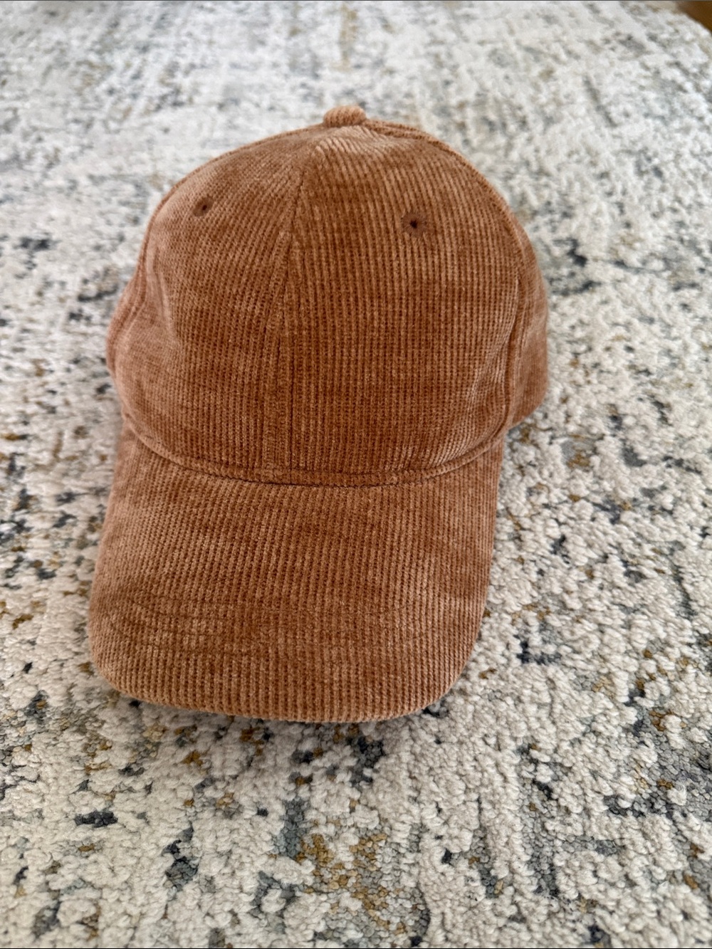 Anthropologie Corduroy Baseball Cap in Rust Brown